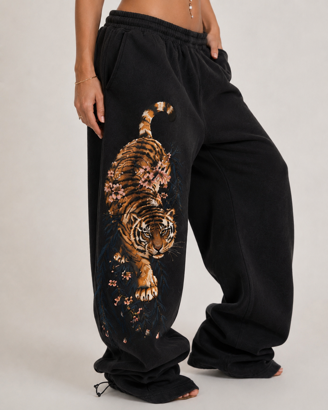 Tiger Drift Sweatpants - PRE-ORDER – Navy Trousers & Joggers - Planet Missy