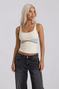 Contrast Strap Tank Top - Planet Missy
