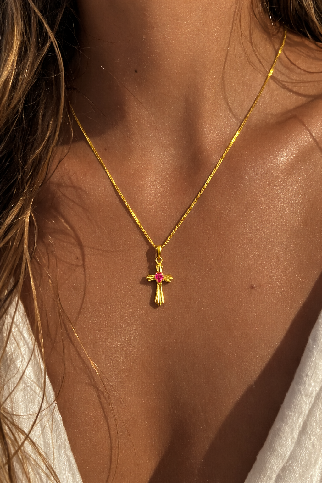 24K Gold Plating Cross Necklace - Planet Missy