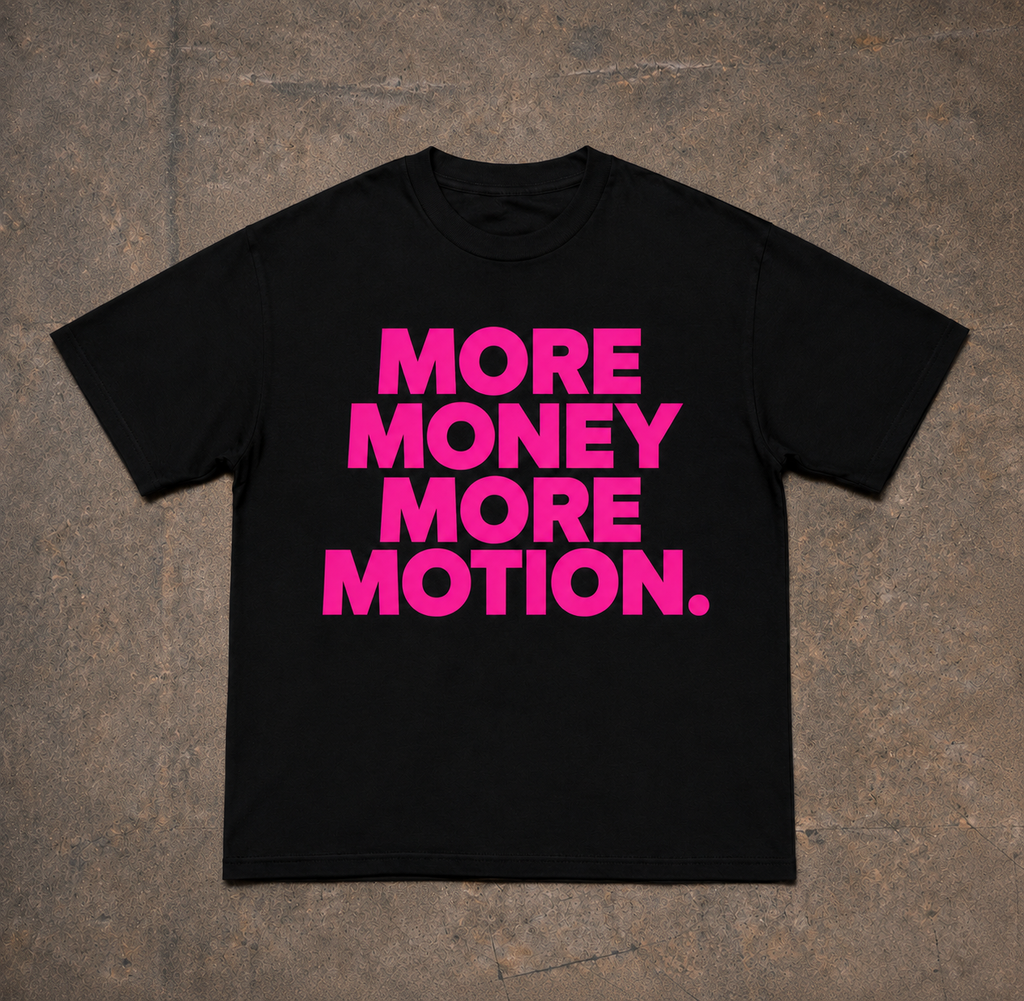 More Money More Motion Tee – Black & Pink T-Shirt