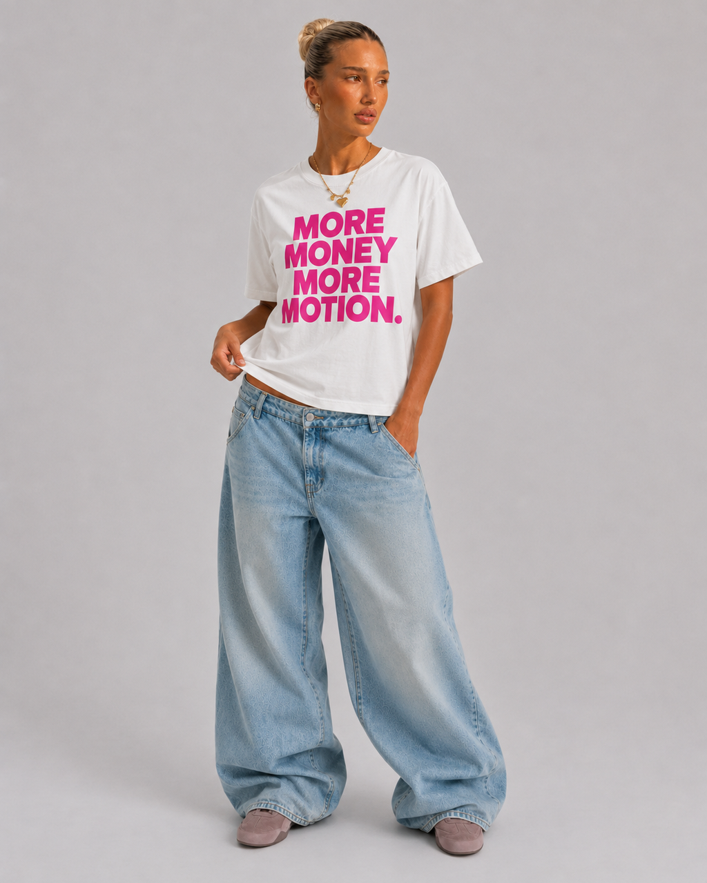 More Money More Motion Tee – Pink T-Shirt