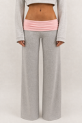 Low Waisted Fold Over Sweatpants – Gray Trousers & Joggers - Planet Missy