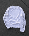 Walk by Faith Lettered Script Long-Sleeve Top - Black and White