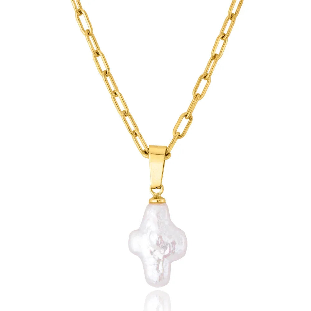Pearl Cross Necklace