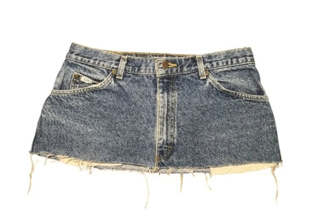 Applique Print Denim Skirt – Blue