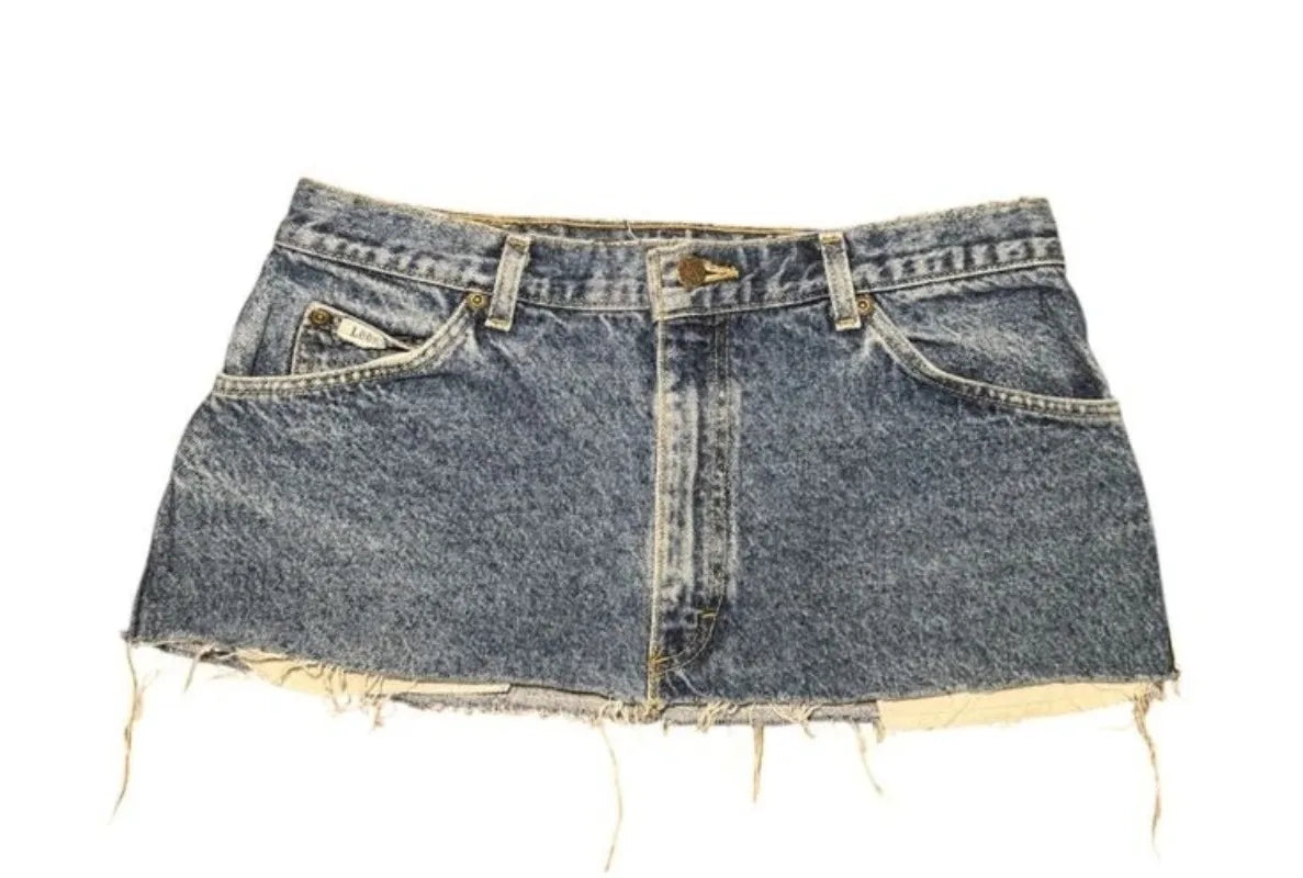Applique Print Denim Skirt