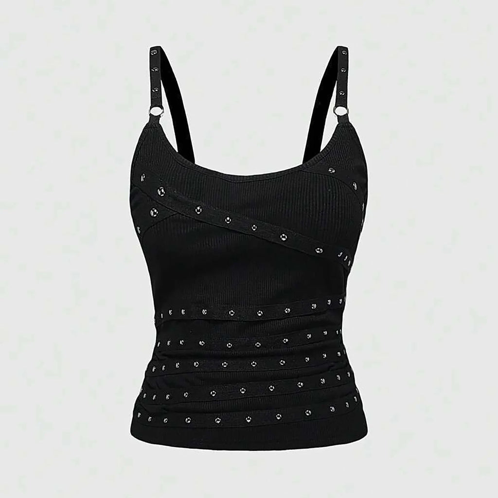Lace Trim Cami Top – Black