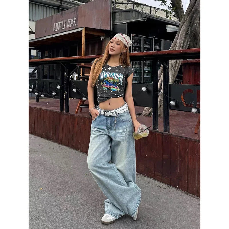 Straight Baggy Denim Trousers – Blue Jeans