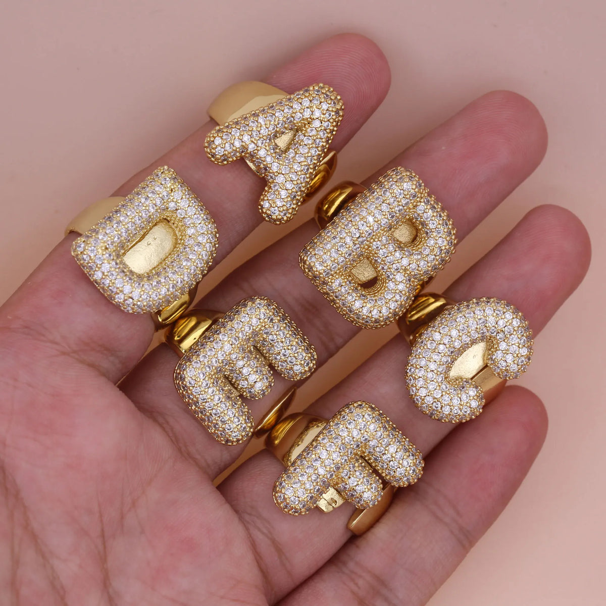 Chunky Letter Rings – Gold