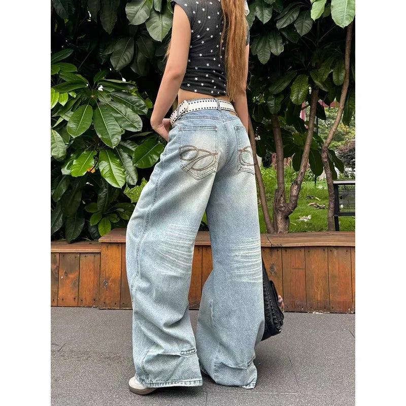 Straight Baggy Denim Trousers – Blue Jeans