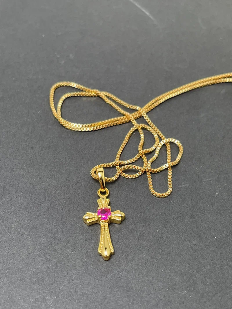 24K Gold Plating Cross Necklace