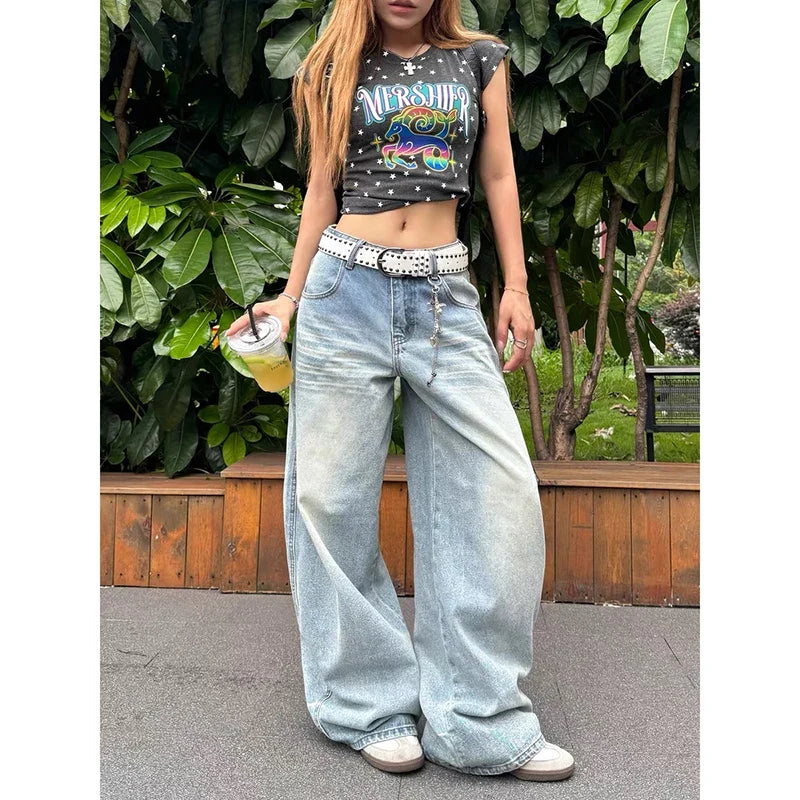Straight Baggy Denim Trousers – Blue Jeans
