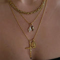 Natural Pearl Cross Necklace