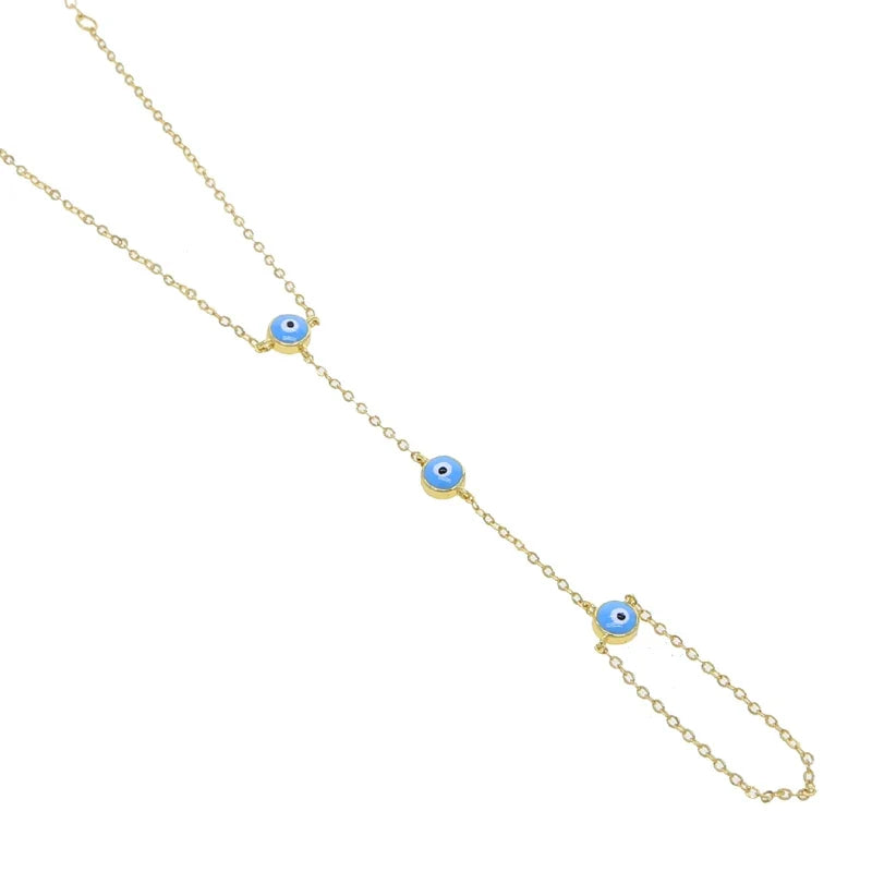 Enamel Evil Eye Charm Chain Bracelet