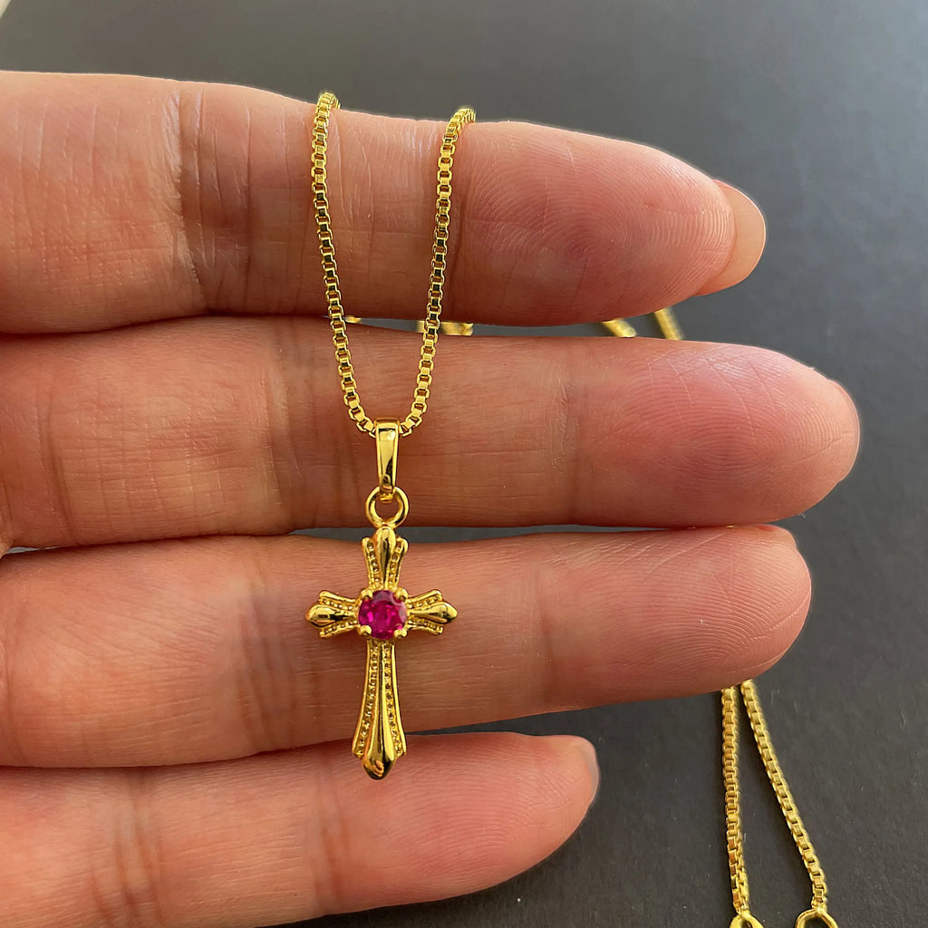 24K Gold Plating Cross Necklace