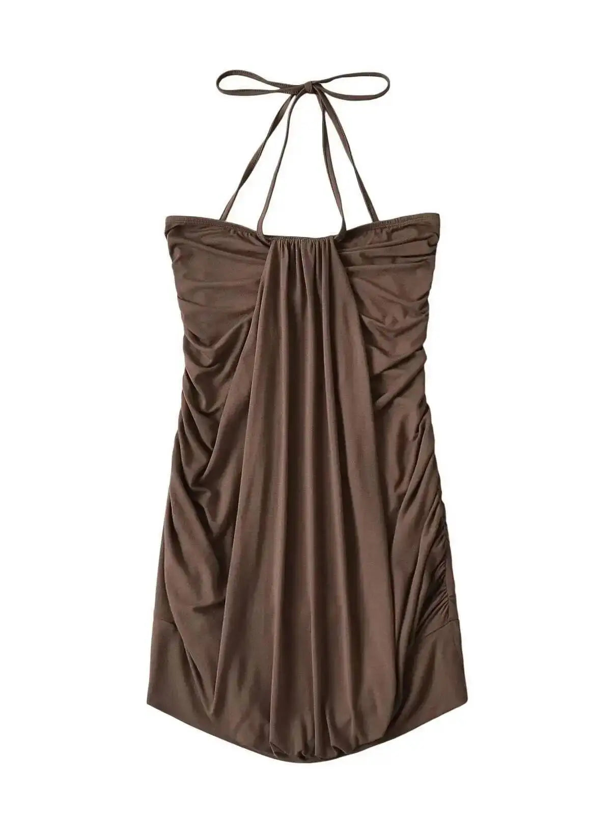 Lace Up Neck Wrap Top/Dress – Gray Dresses