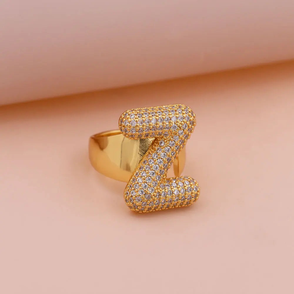 Chunky Letter Rings – Gold