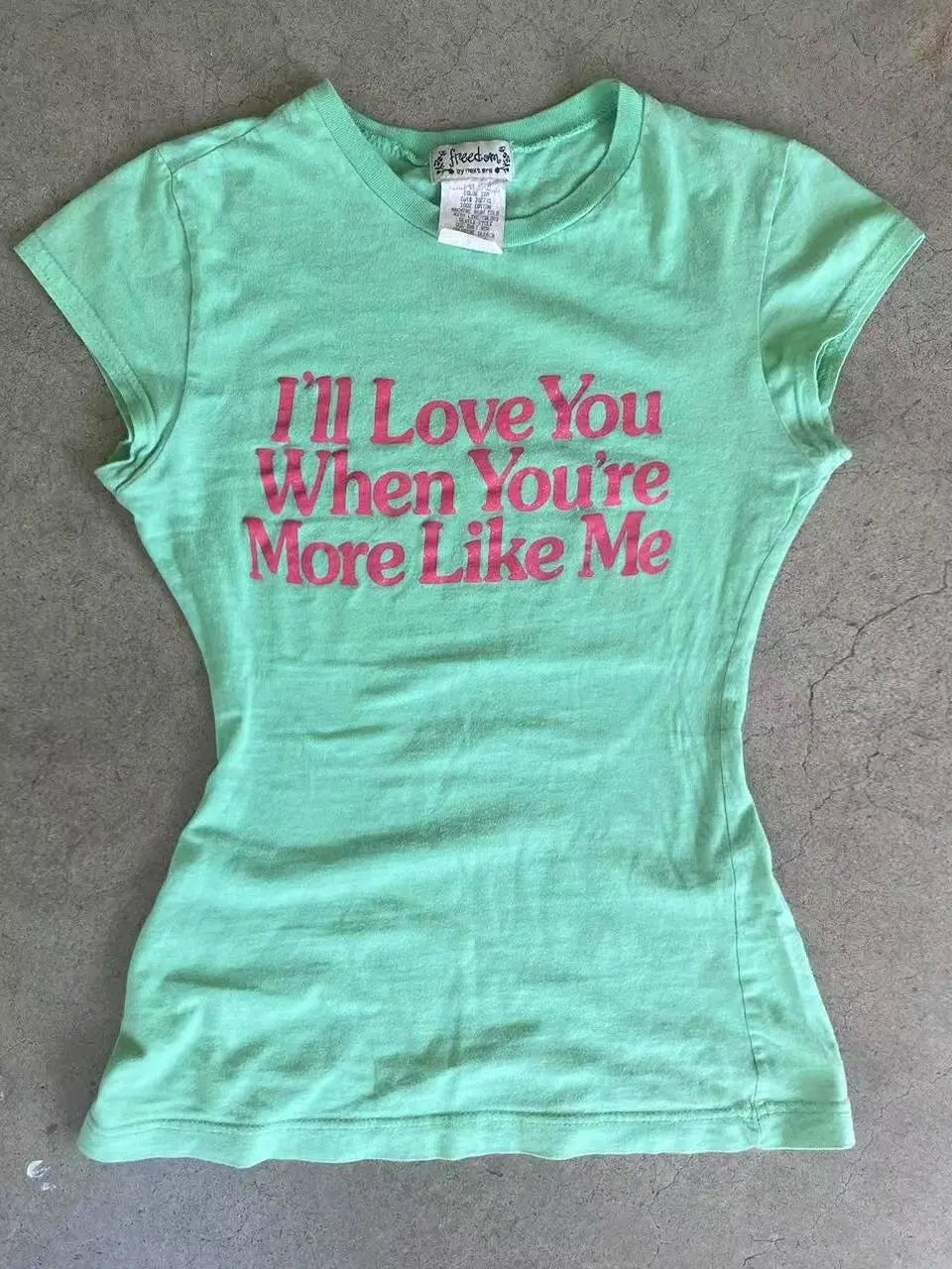 Mint Slogan Baby Tee – T-Shirt