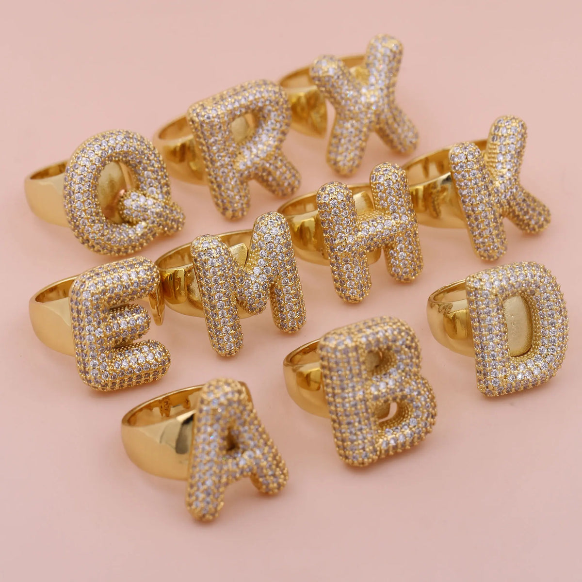 Chunky Letter Rings – Gold