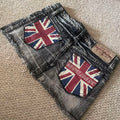 Union Jack Patchwork Denim Skirt – Blue