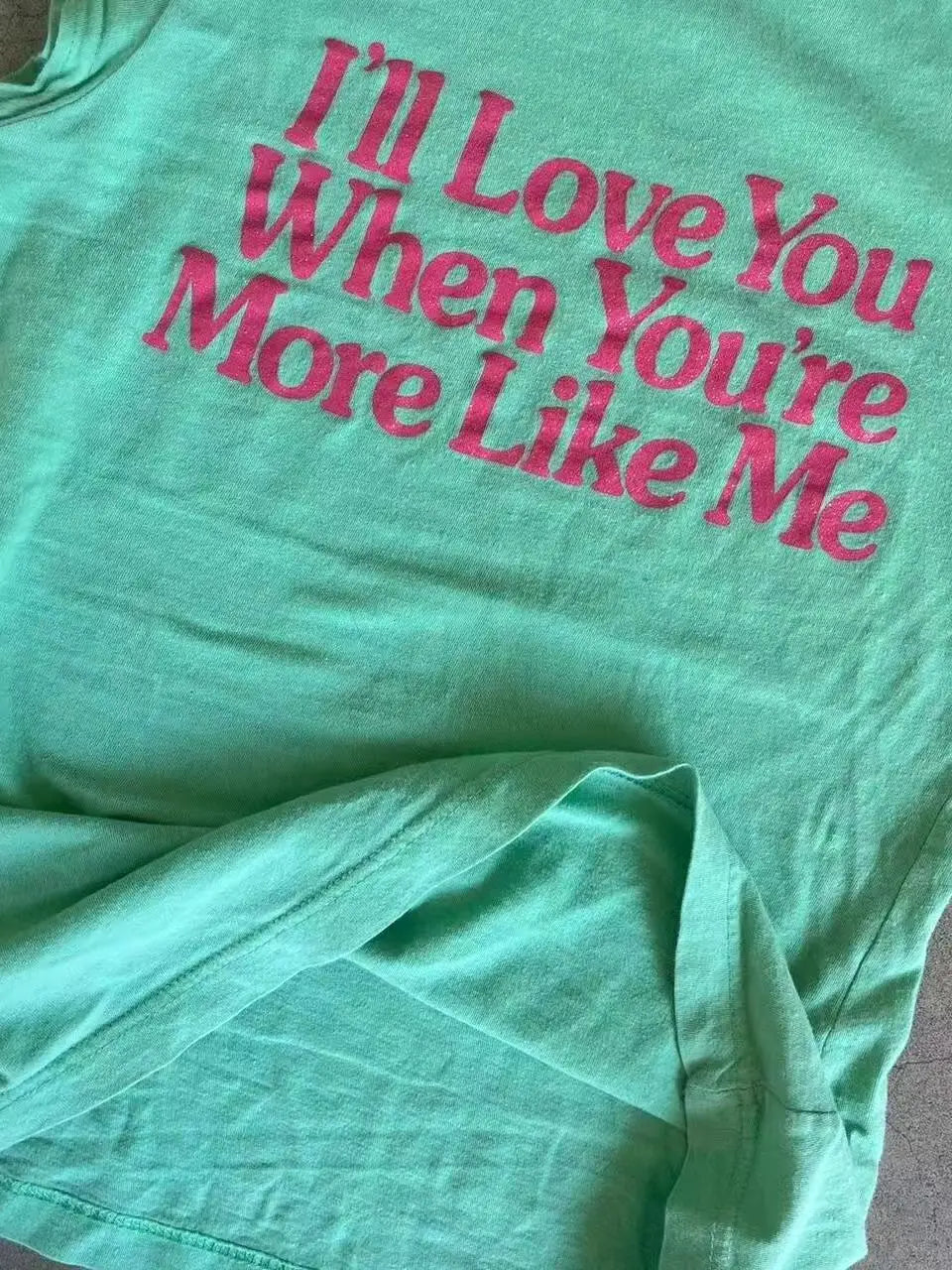 Mint Slogan Baby Tee – T-Shirt