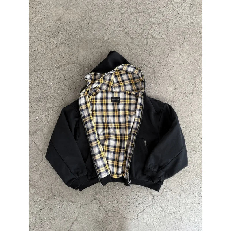 Double-Sided Plaid Hoodie – Hoodies & Sweatshirts