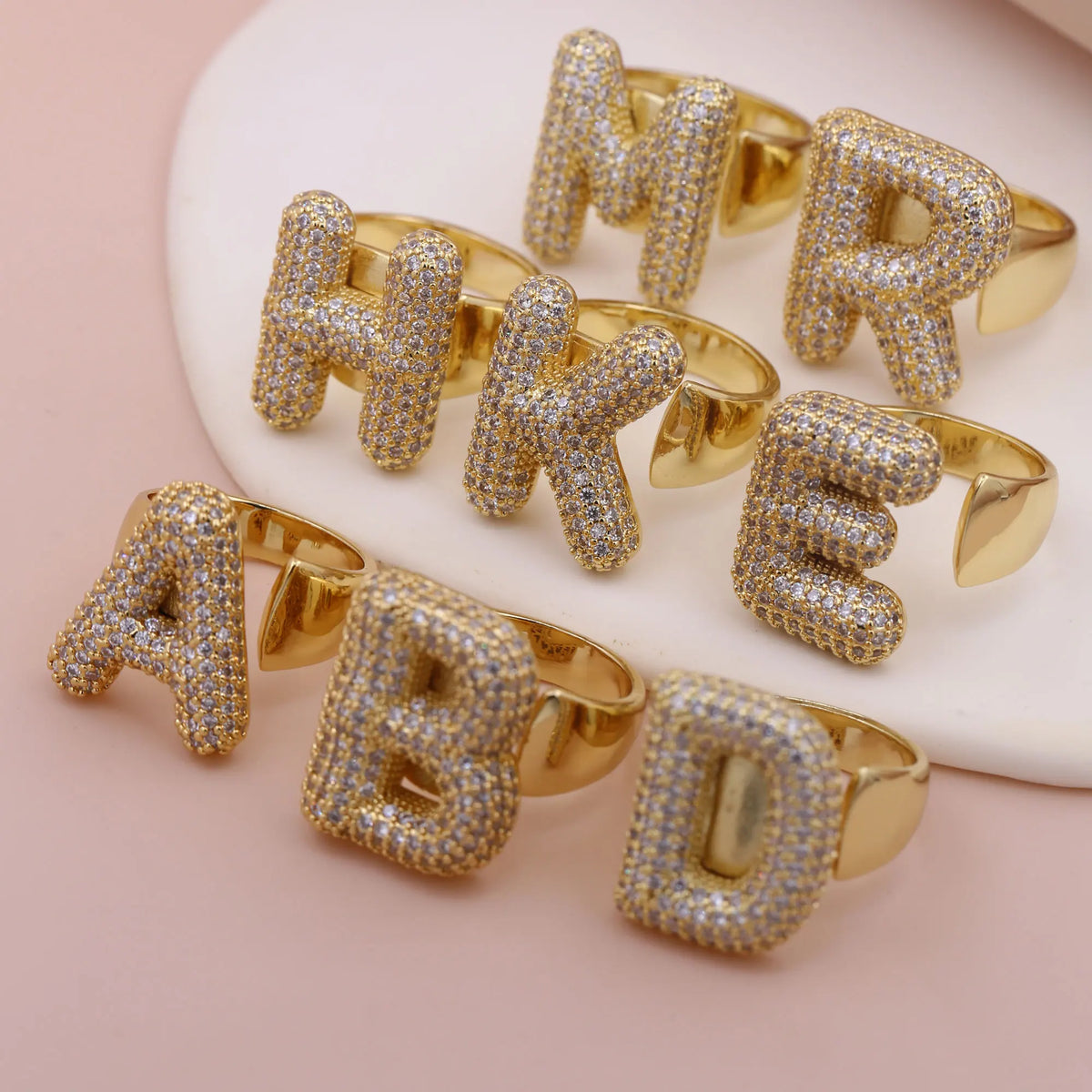 Chunky Letter Rings – Gold
