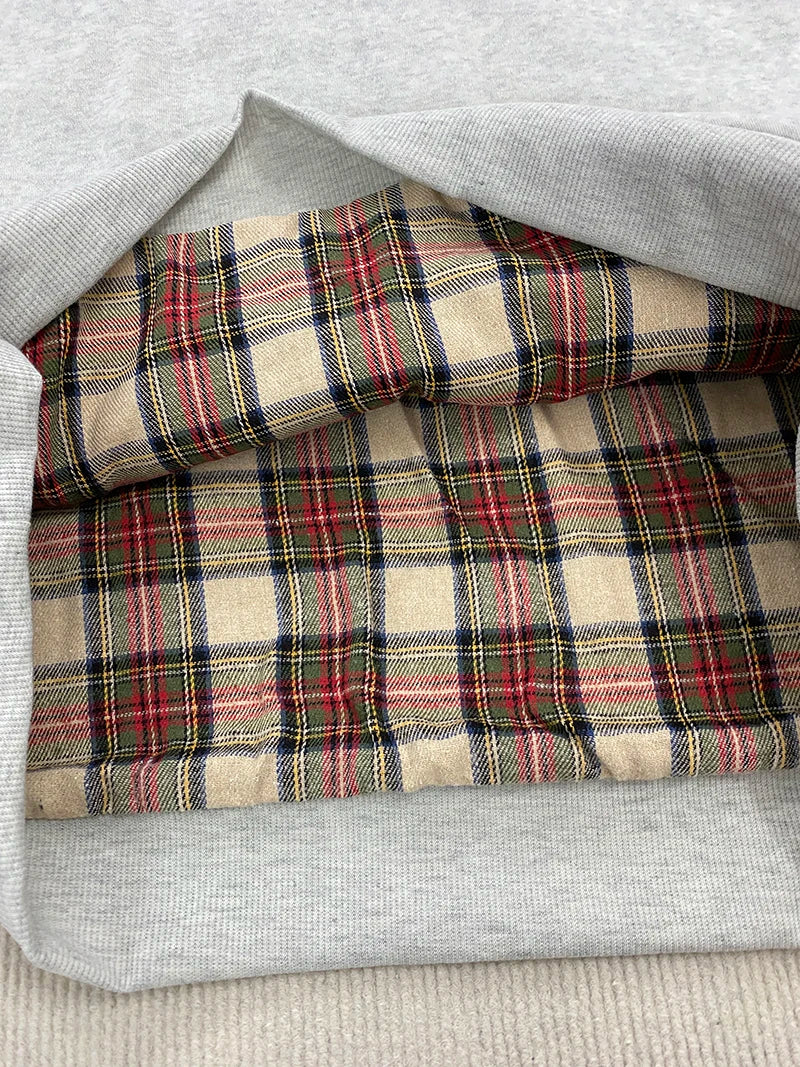 Plaid Print Loose Hoodie – Hoodies & Sweatshirts