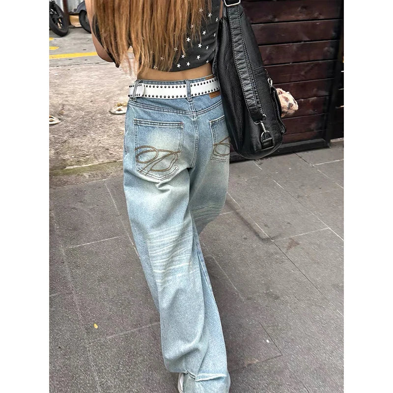 Straight Baggy Denim Trousers – Blue Jeans