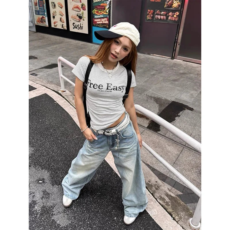 Straight Baggy Denim Trousers – Blue Jeans