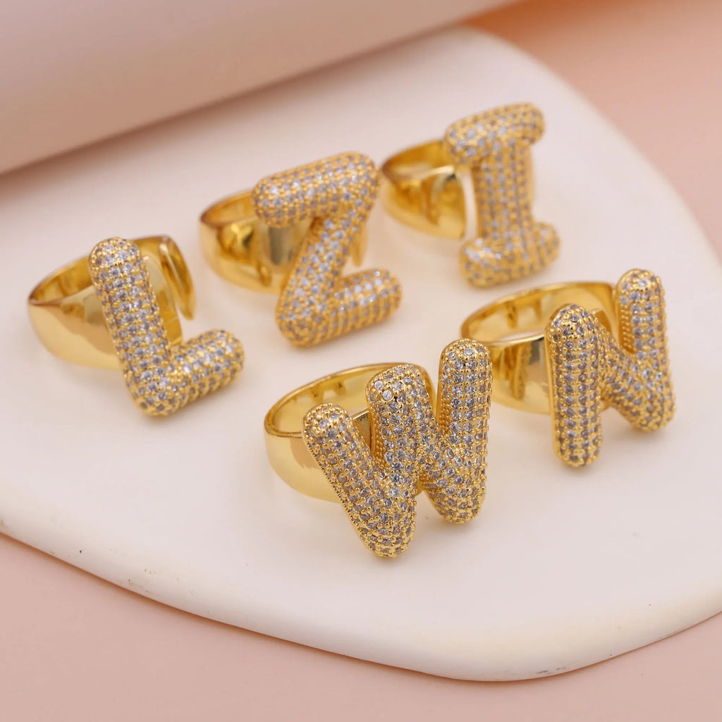 Chunky Letter Rings – Gold