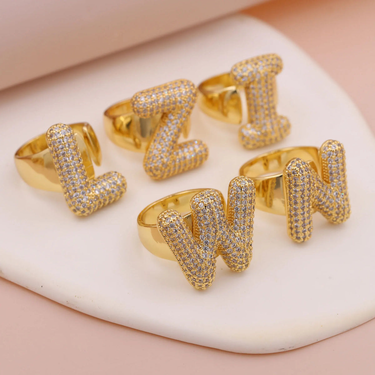 Chunky Letter Rings – Gold