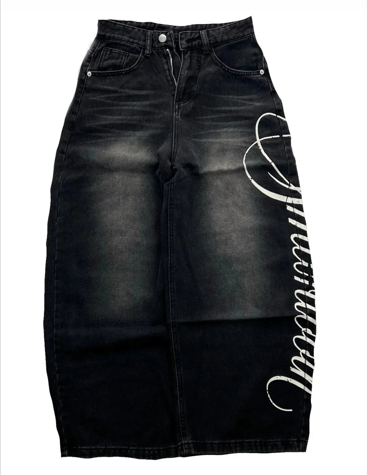 Graphic Baggy Jeans - Planet Missy