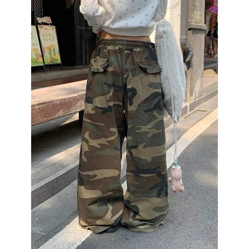 Army Green Baggy Camouflage Pants - Planet Missy