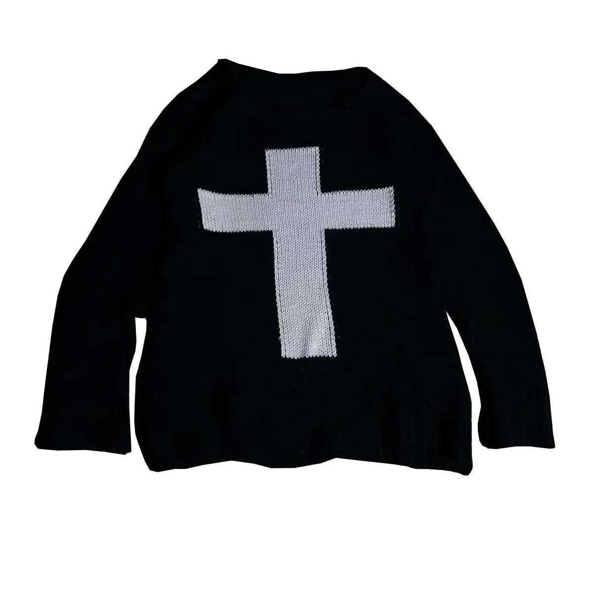Retro Cross Tee – Black Sweaters