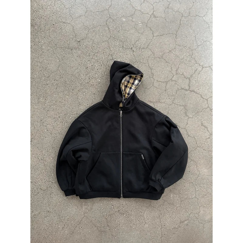 Double-Sided Plaid Hoodie – Hoodies & Sweatshirts