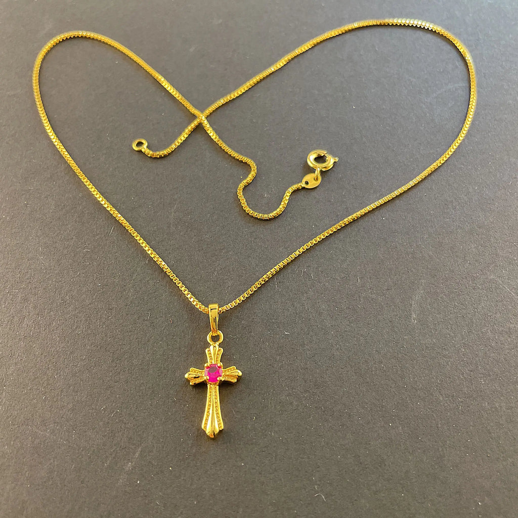 24K Gold Plating Cross Necklace