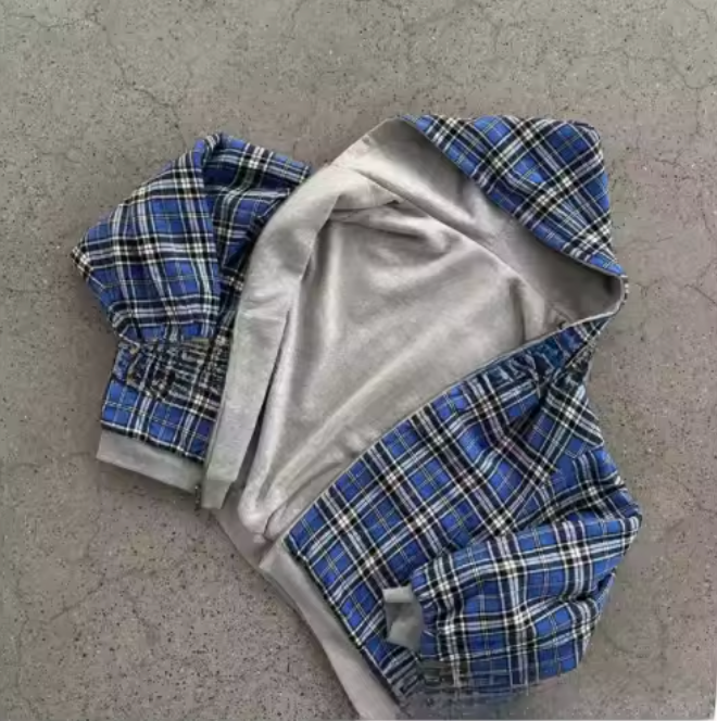 Double-Sided Plaid Hoodie – Hoodies & Sweatshirts