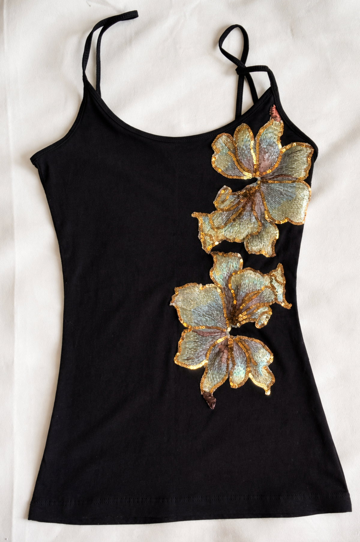 Gold Leaf Black Top - Planet Missy