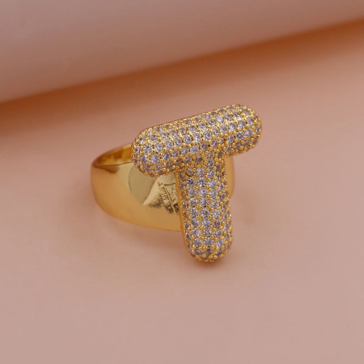Chunky Letter Rings – Gold