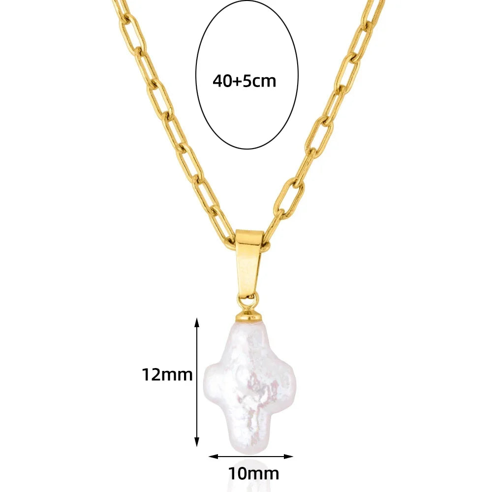 Pearl Cross Necklace