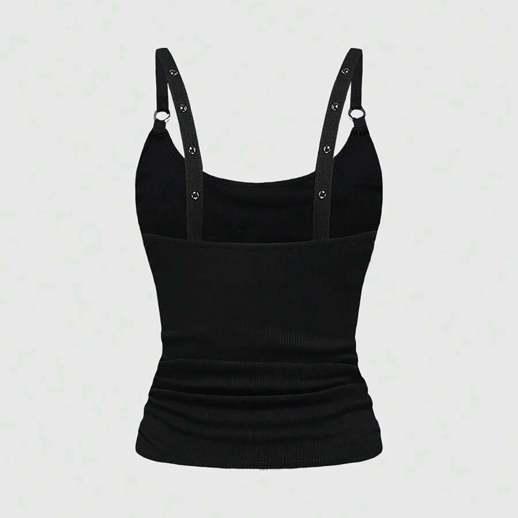 Lace Trim Cami Top – Black