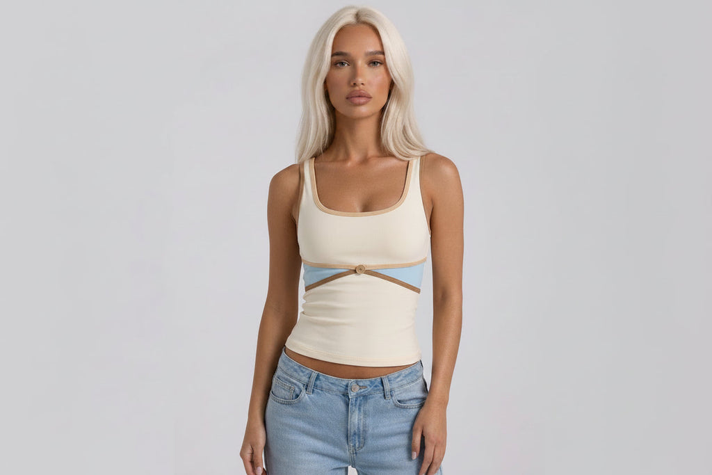 Contrast Strap Tank Top