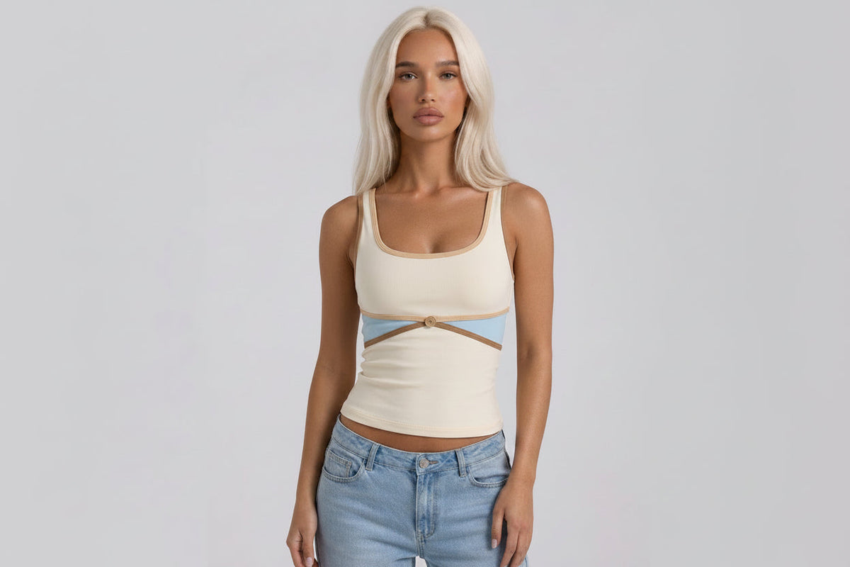 Contrast Strap Tank Top