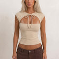 Front Cutout Top – Multi Coloured
